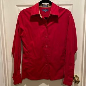 Faconnable Red Long-Sleeve Button-Up Jacket